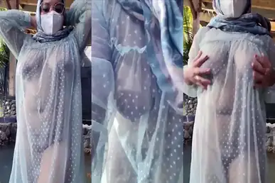 Tante Jilboobs Transparan Outdoor Pamer Berani